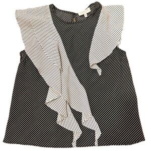 Hayden LA Black & White Diagonal Stripe Ruffle Top – Style H6237 - EUC - Small